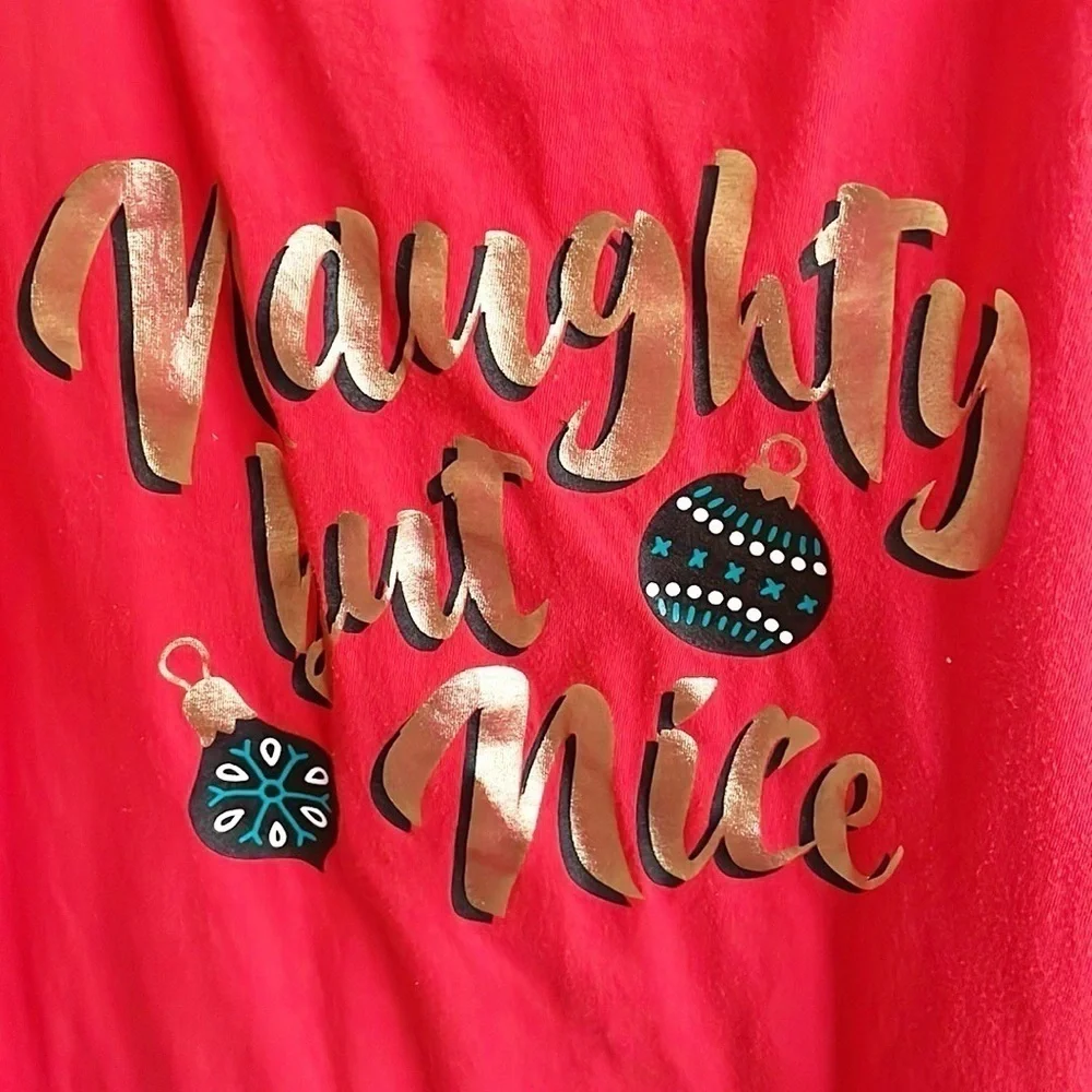 Secret Treasures Naughty But Nice Christmas pajama top